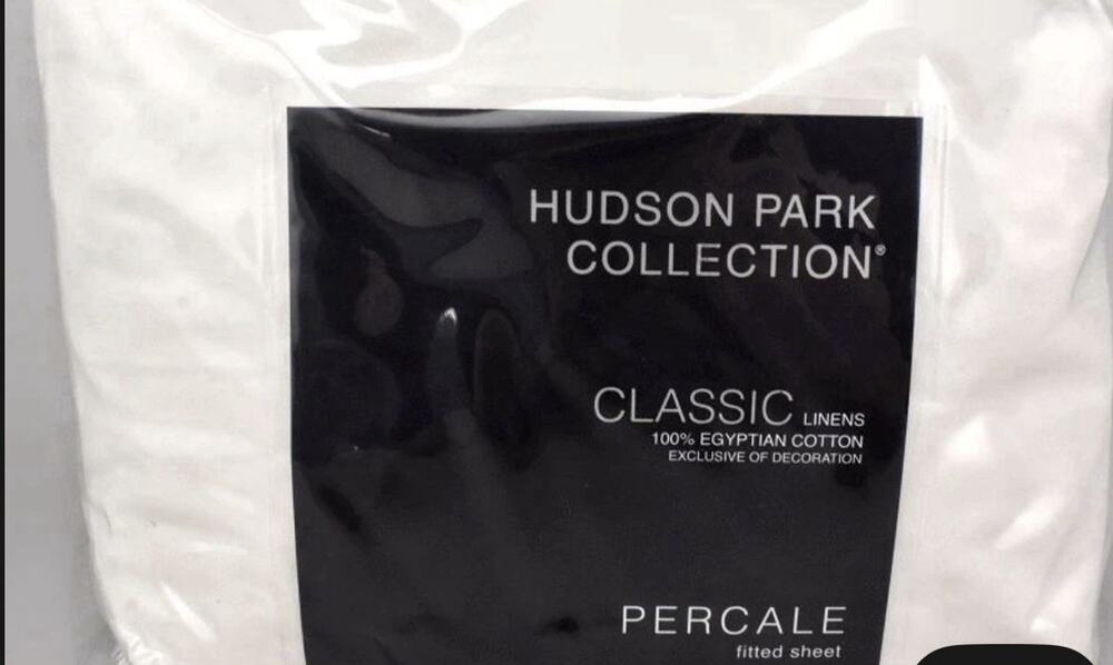 Hudson Park Classic Linens Cotton Percale TWIN Fitted Sheet Vanilla Sky